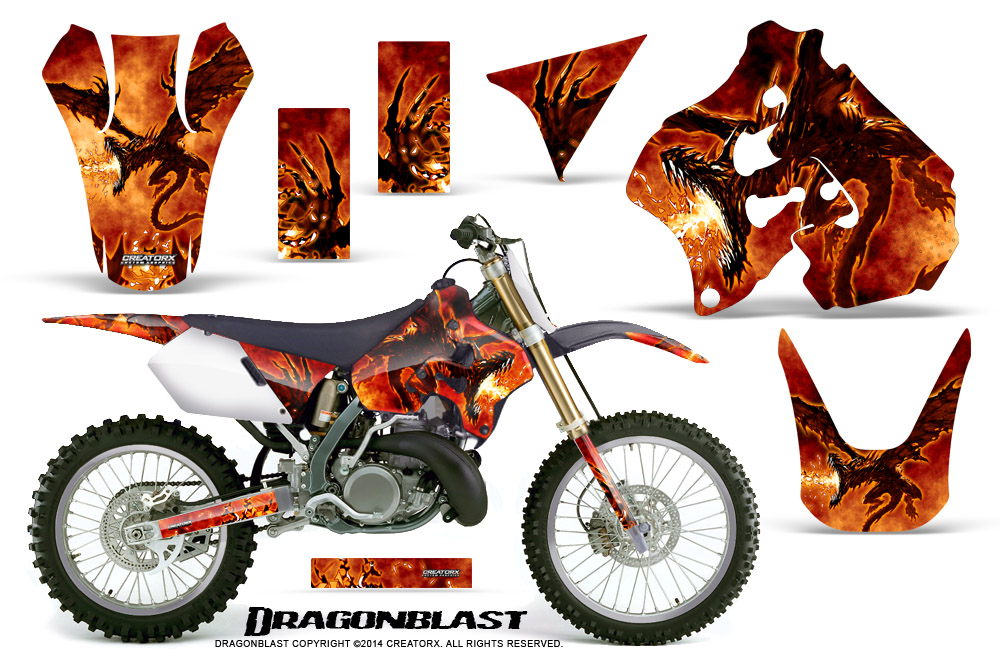 Suzuki Rm 250 1996-1998 Graphics Kit Creatorx Decals Dragonblast 