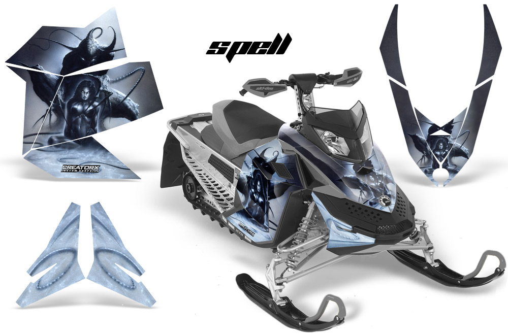 SKIDOO REV XP SNOWMOBILE SLED GRAPHICS KIT WRAP CREATORX DECALS SPELL