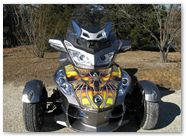 Can-Am Spyder CreatorX Graphics Kit SpiderX Yellow on Silver 01